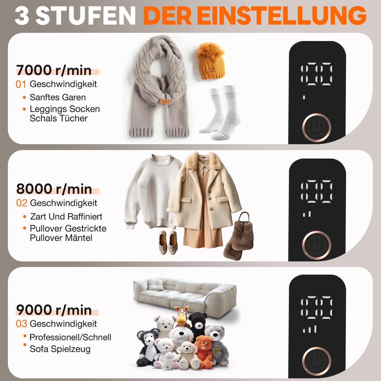 Thumbnail 3 de Ziitty elektrischer Fusselrasierer mit 6-Klingen-Kopf und 3 Leistungsstufen (weiß)