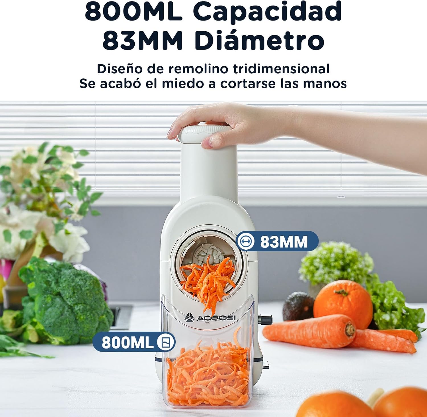 Thumbnail 8 de AOBOSI Rallador Eléctrico para Verduras 🥕