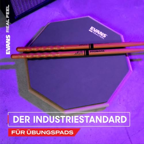 Detalle de Evans RealFeel Apprentice Drum-Übungspad, 7 Zoll – realistische Rebound-Übung für Unterwegs