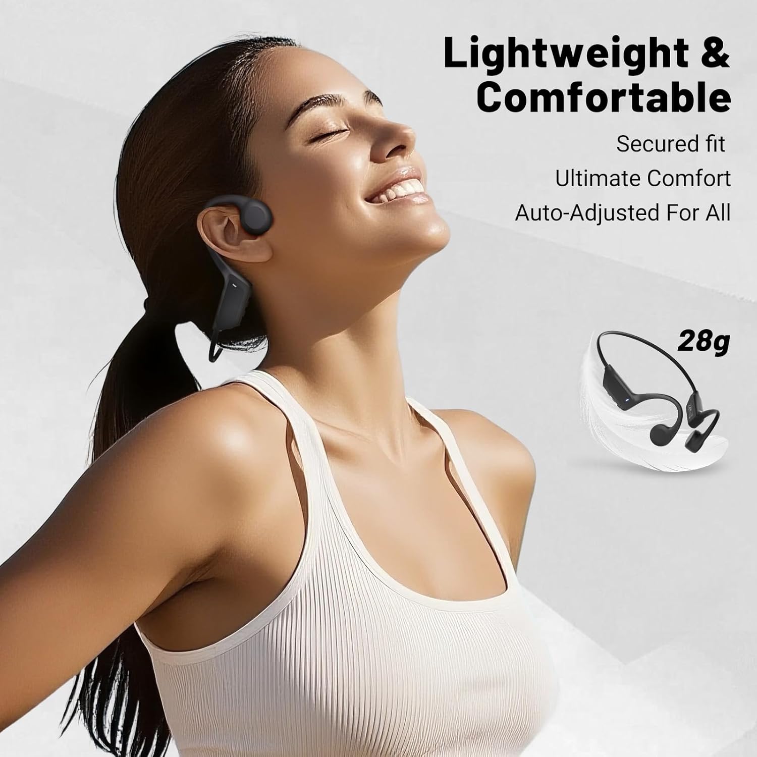 Detalle de New Waterproof Open-Ear Bone Conduction Headphones with Bluetooth 6.0