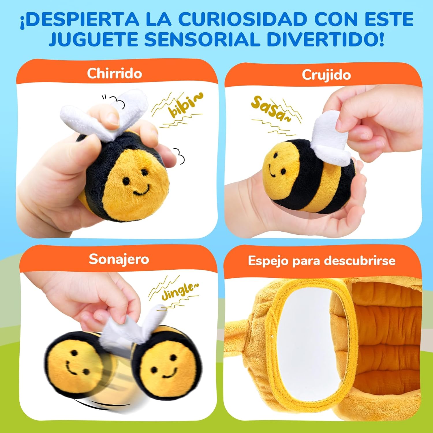 Detalle de JoyCat Abeja Montessori 6-12 meses