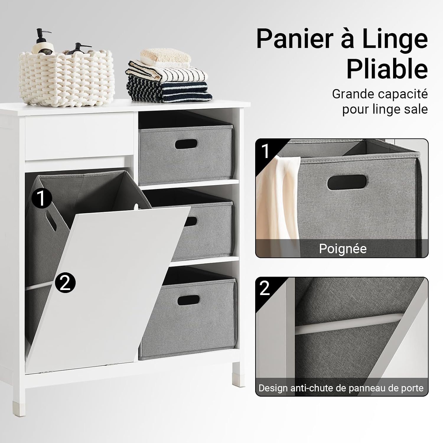 Thumbnail 5 de SoBuy BZR77-W Armoire 80x91x38 cm