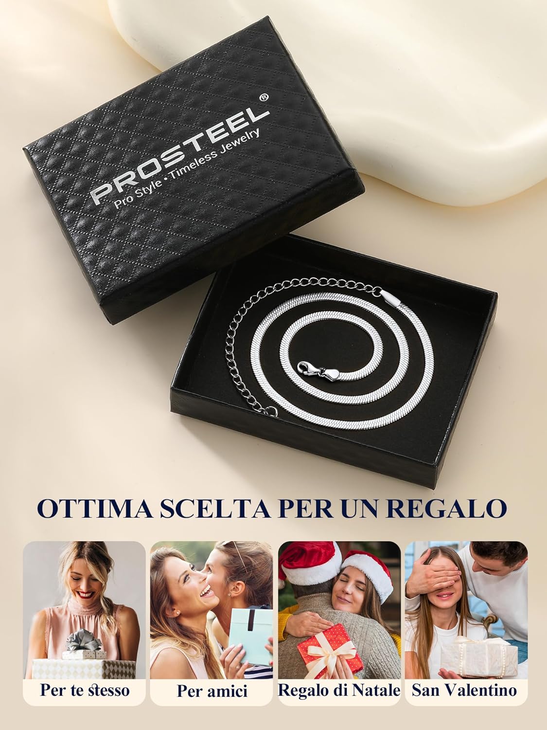 Thumbnail 5 de PROSTEEL Collana Serpente Girocollo 32/38/46cm