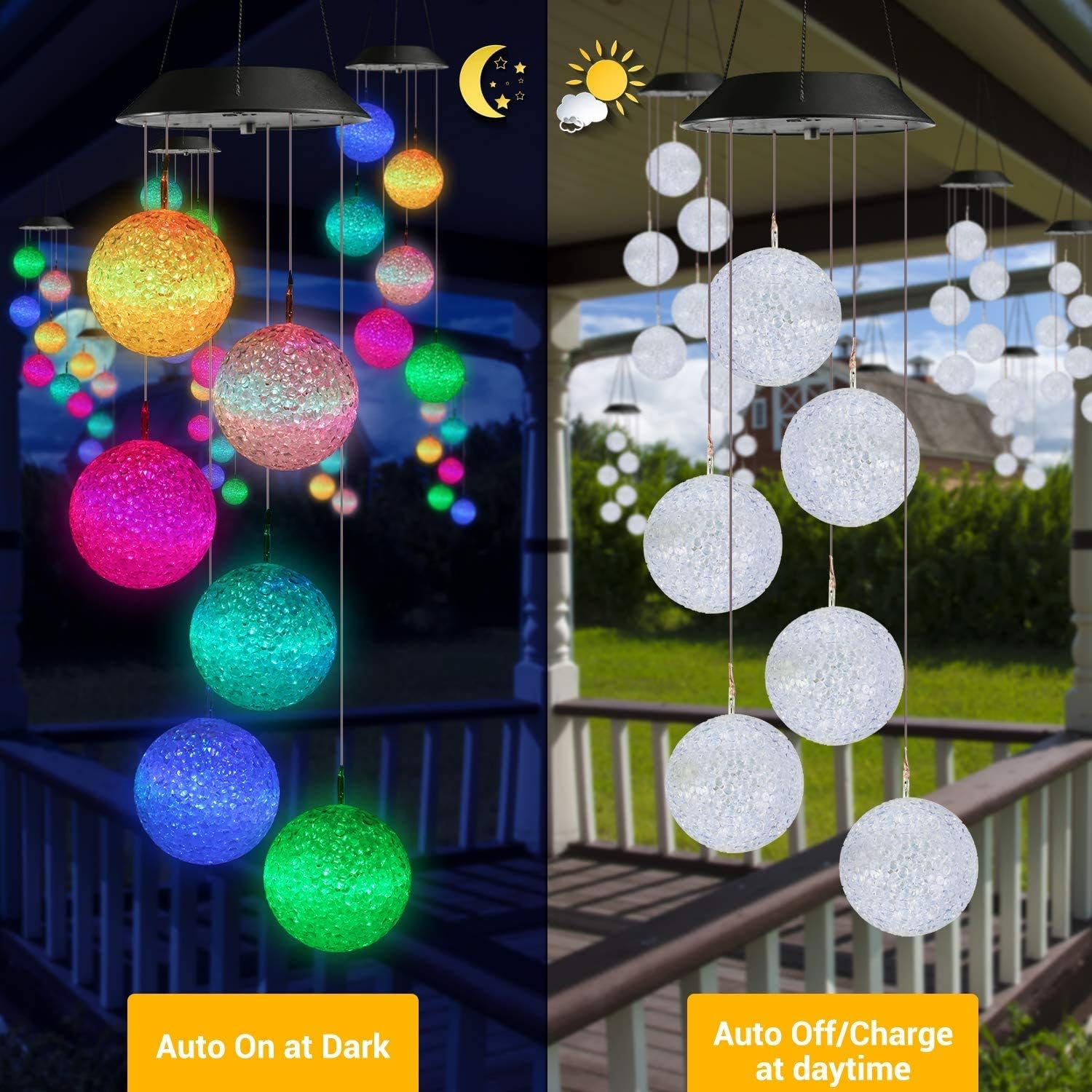 Detalle de Qedertek Windspiele für Draußen – LED-Schmetterlinge mit Solarbetrieb und Farbwechsel