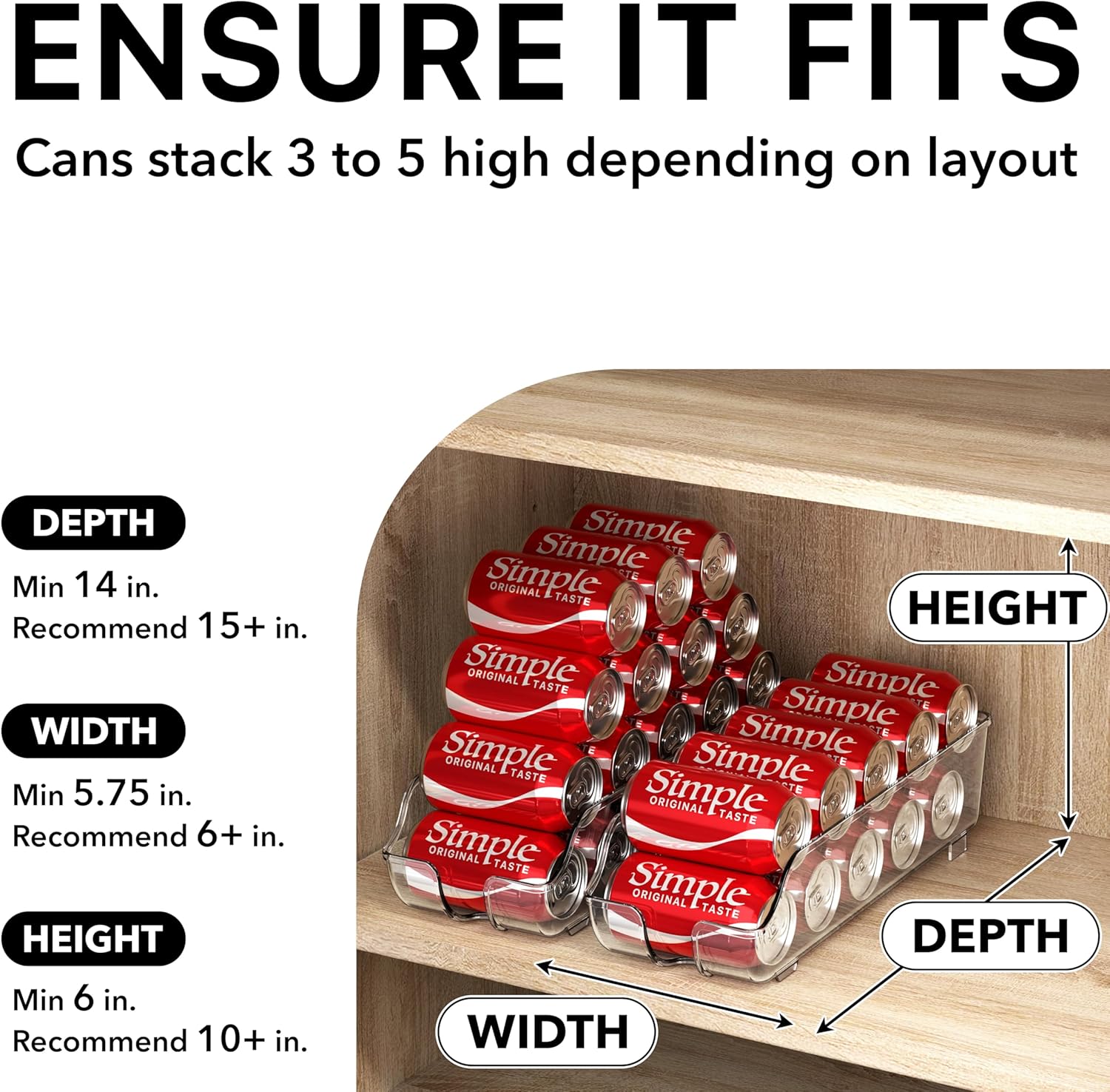 Thumbnail 3 de Simple Houseware Soda Can Organizer 14"
