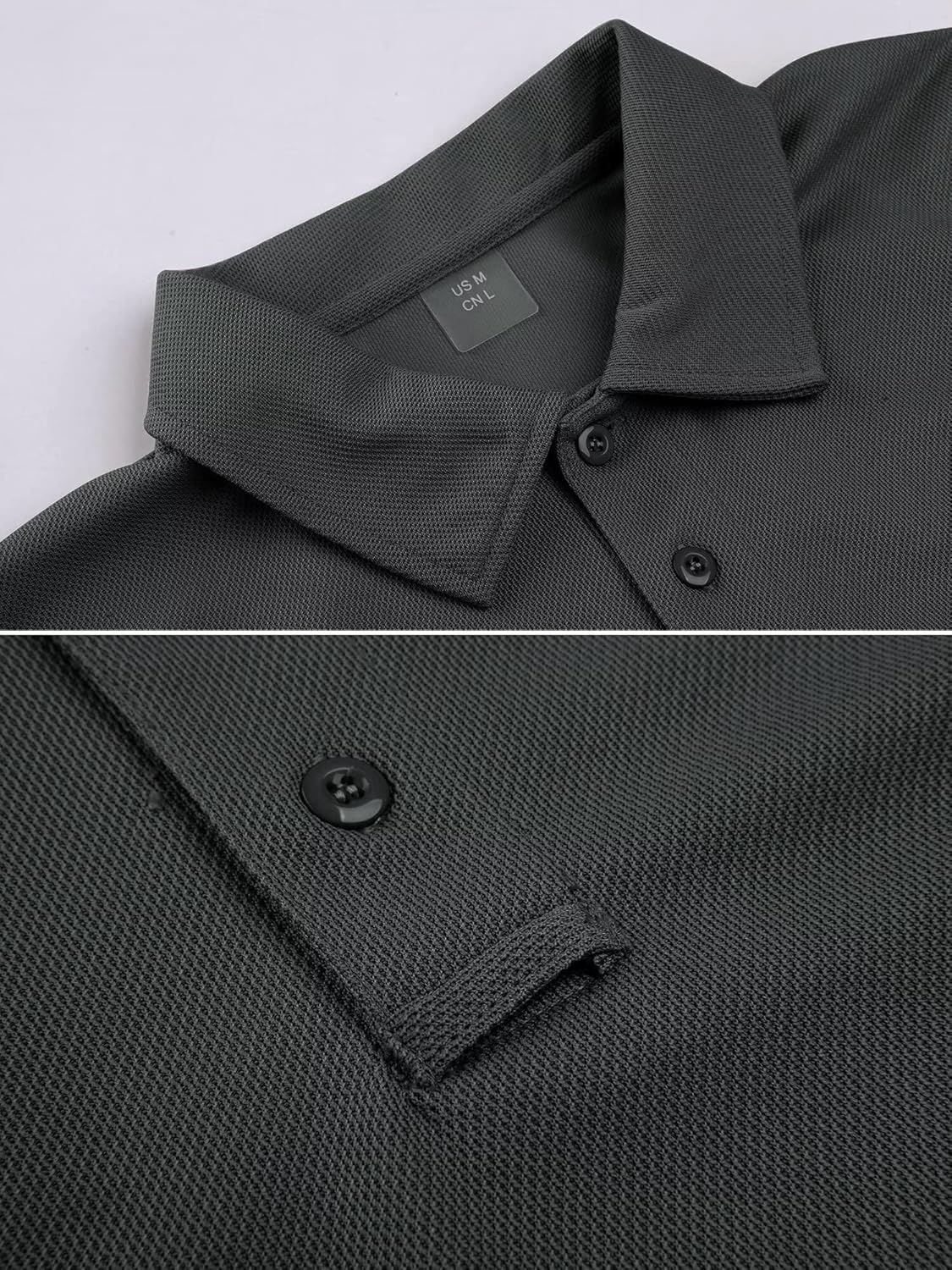 Detalle de MAGCOMSEN Men’s Quick-Dry Performance Polo Shirt (Pique Jersey Tactical Golf Style)