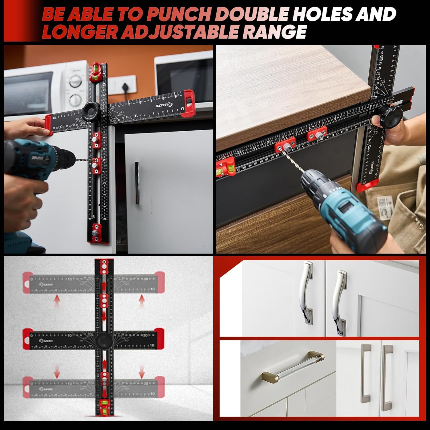 Thumbnail 2 de Saker 4-in-1 Drilling Positioning Ruler