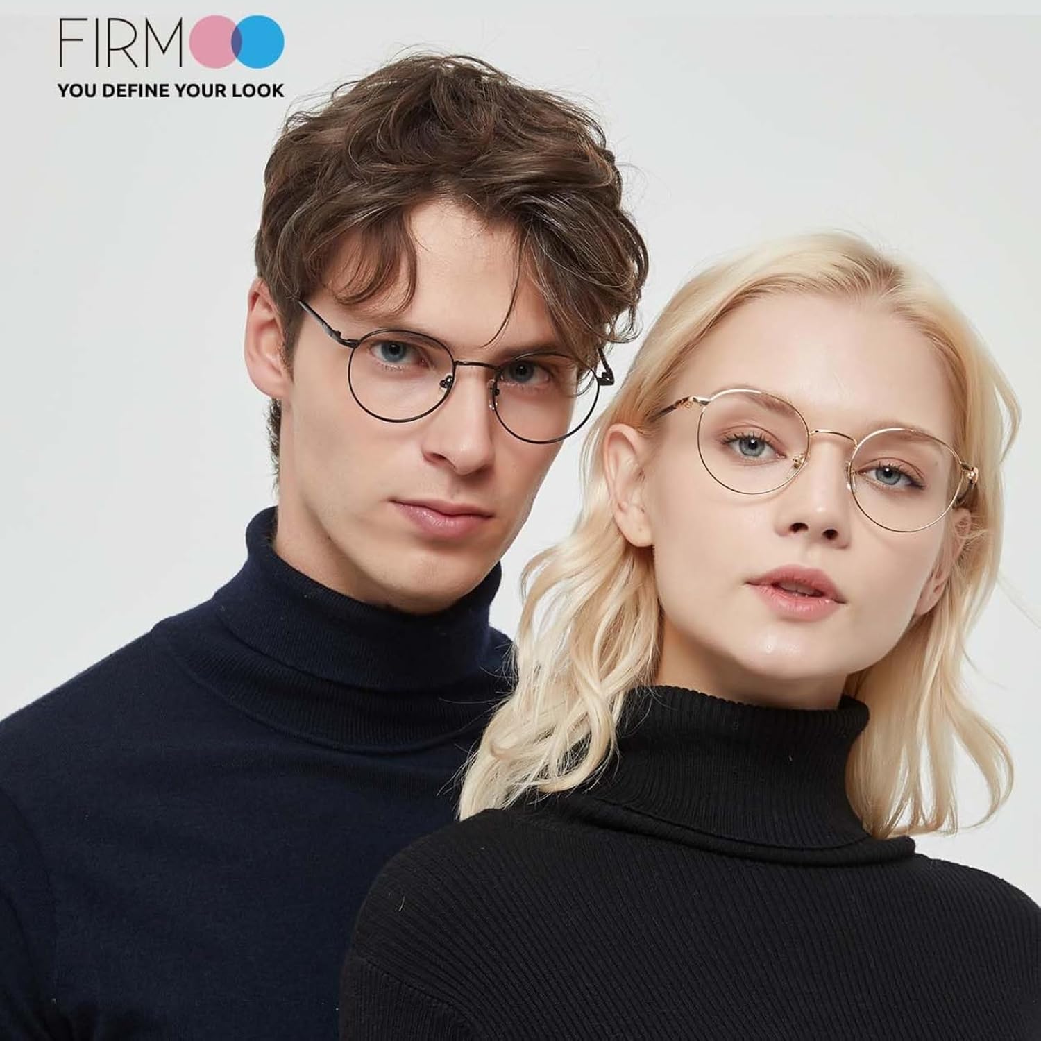 Detalle de Firmoo Reading Glasses 3.0 – Anti Blue Light, Round Metal Frame, Tortoise Shell