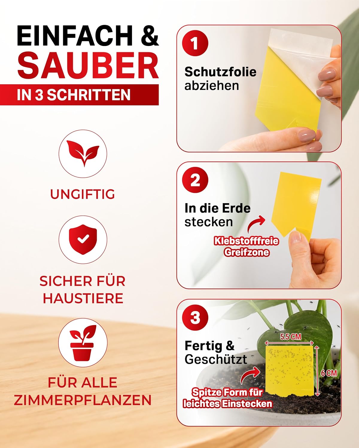 Detalle 2 de PIC Gelbsticker 60x Gelbtafeln gegen Trauermücken 🪰