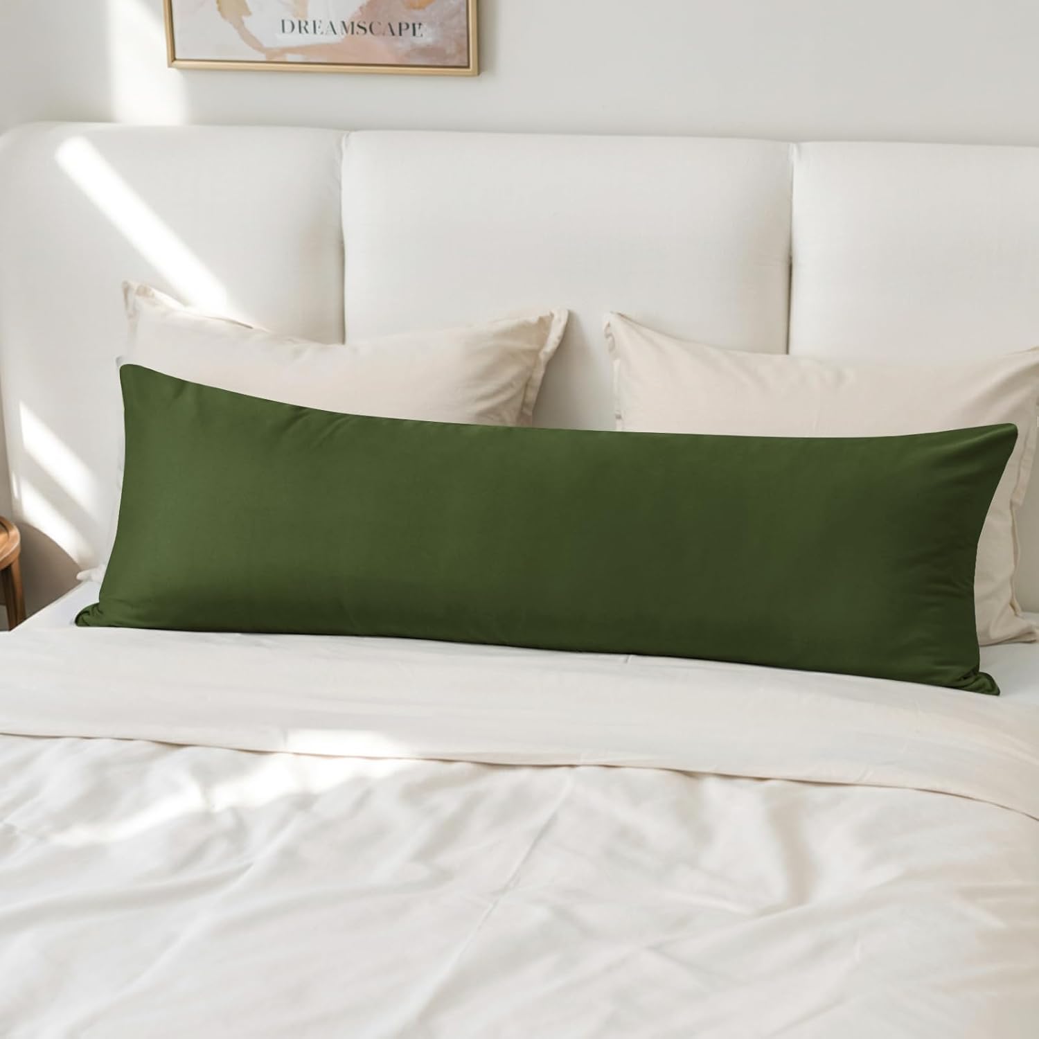 Thumbnail 6 de RUIKASI Kissenbezug 40x145 Olivgrün im 2er-Set – Mikrofaser mit Reißverschluss