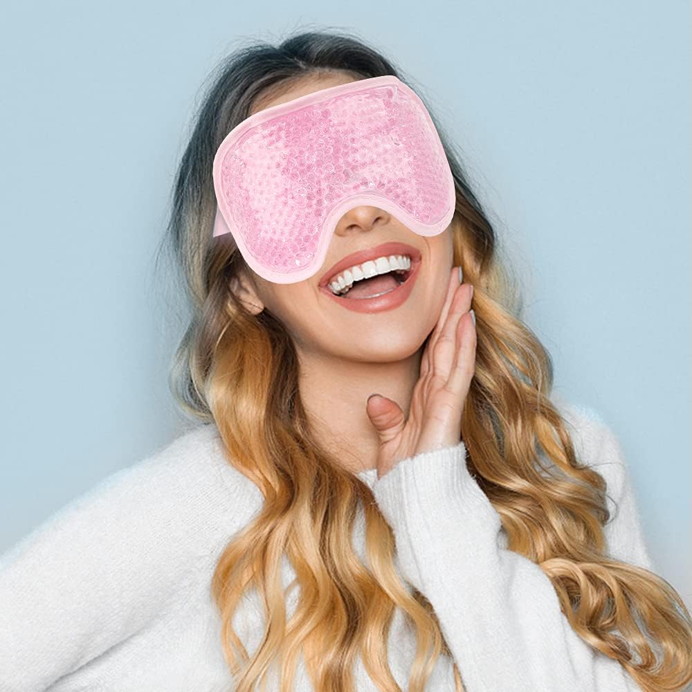 Detalle de NEWGO EM002 Reusable Gel Eye Mask, Reversible Hot and Cold Therapy, Pink