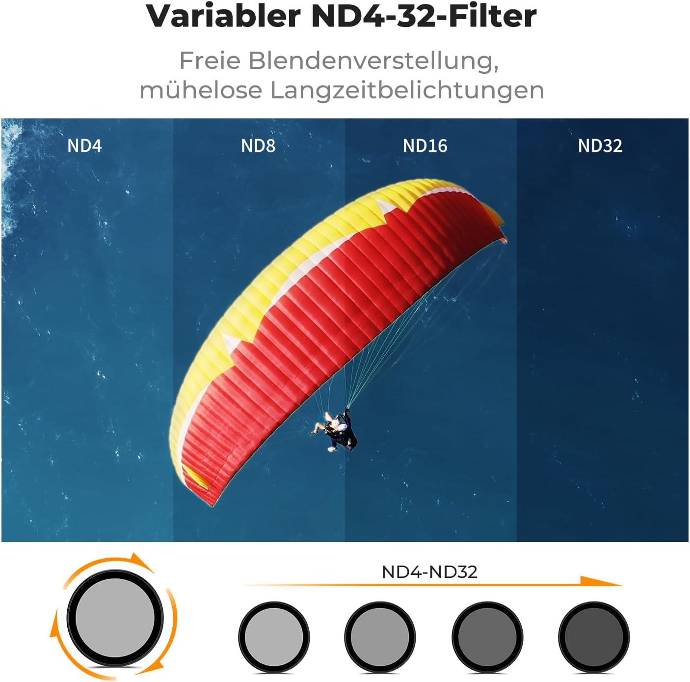 Thumbnail 2 de K&F CONCEPT Clip-On CPL VND Black-Mist 1/4 Effektfilter-Set für DJI Osmo Action 6 (3er-Pack)