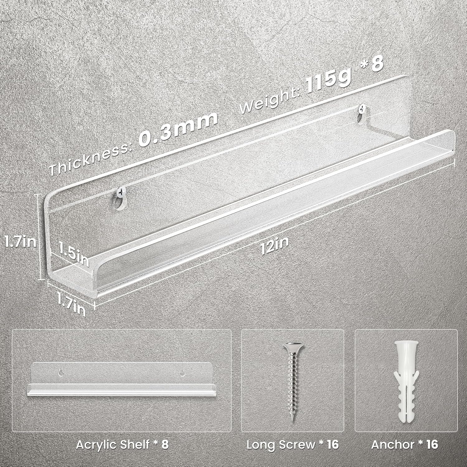Thumbnail 2 de Gotega 12-inch Vinyl Record Shelf Wall Mount