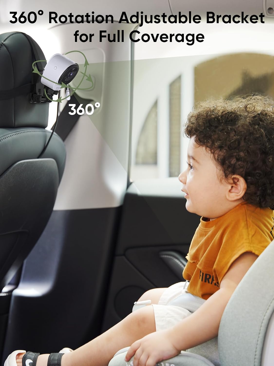 Detalle 2 de bonoch BCM01 5-Inch Baby Car Camera for Two Kids, 1440p Split-Screen