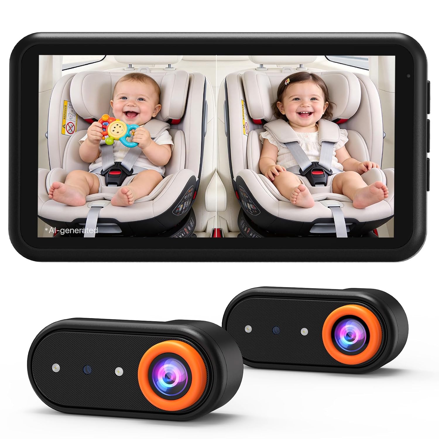 Detalle de LUCKVIEW BM2 PRO Dual Baby Car Camera, 5.2-Inch 1080P Monitor