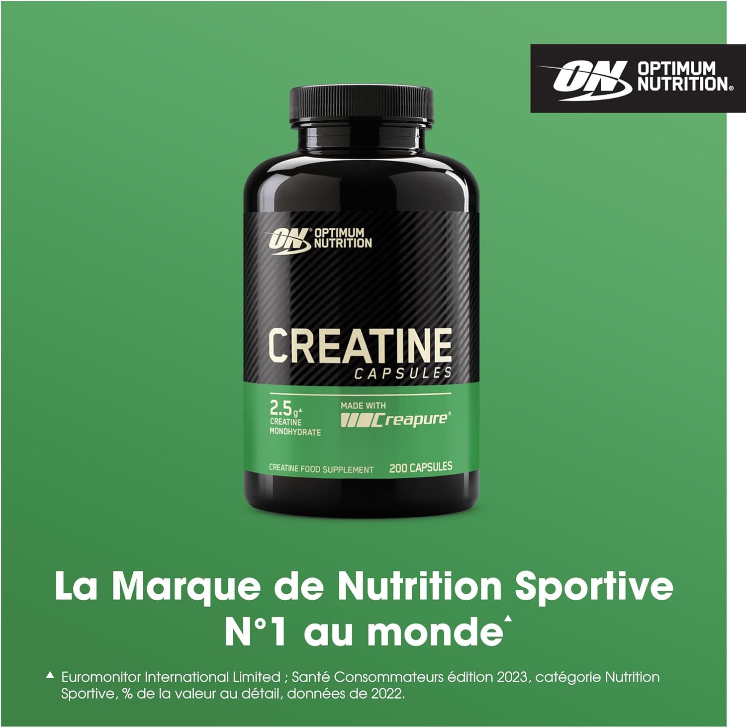 Detalle 2 de Optimum Nutrition Créatine 2500 200 gélules 💊