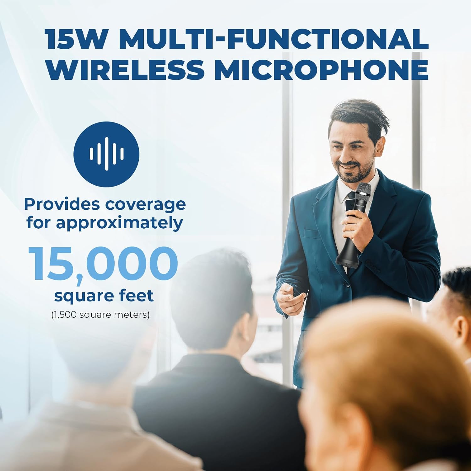 Detalle 2 de H9 15W Wireless Bluetooth Microphone for Teaching 🎤