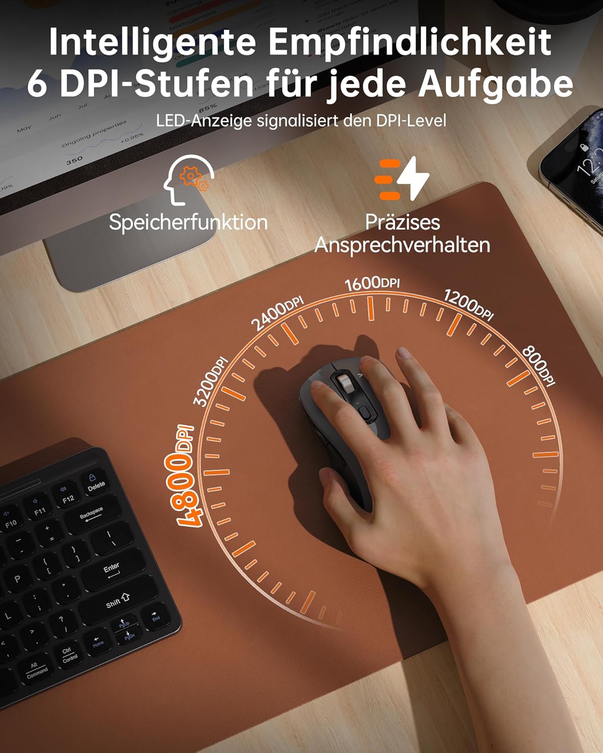 Thumbnail 2 de TECKNET Bluetooth Maus 4800 DPI