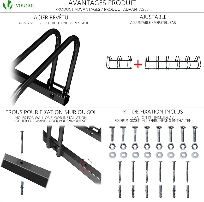 Thumbnail 5 de VOUNOT soporte para bicicletas 5 unidades