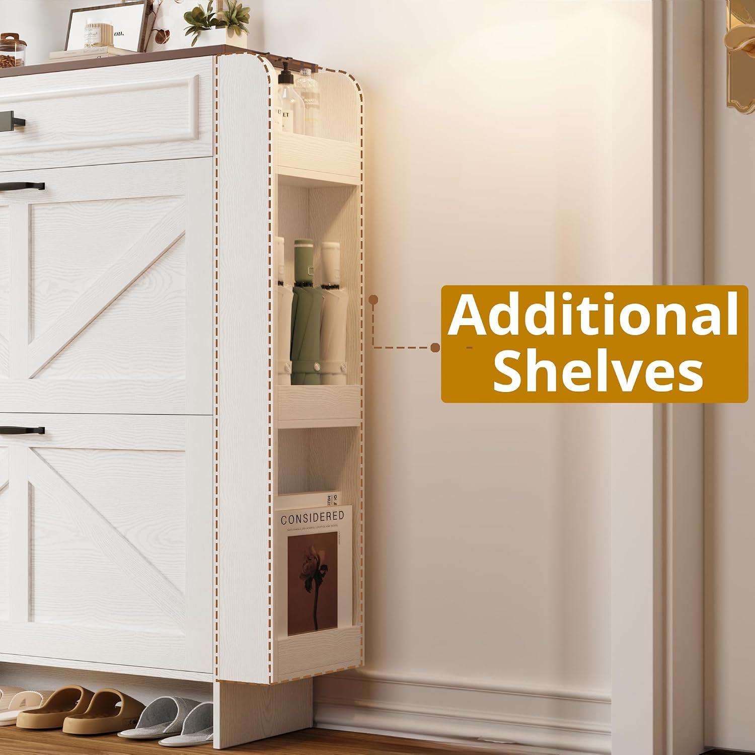 Thumbnail 5 de IRONCK Shoe Storage Cabinet with 2 Flip Drawers