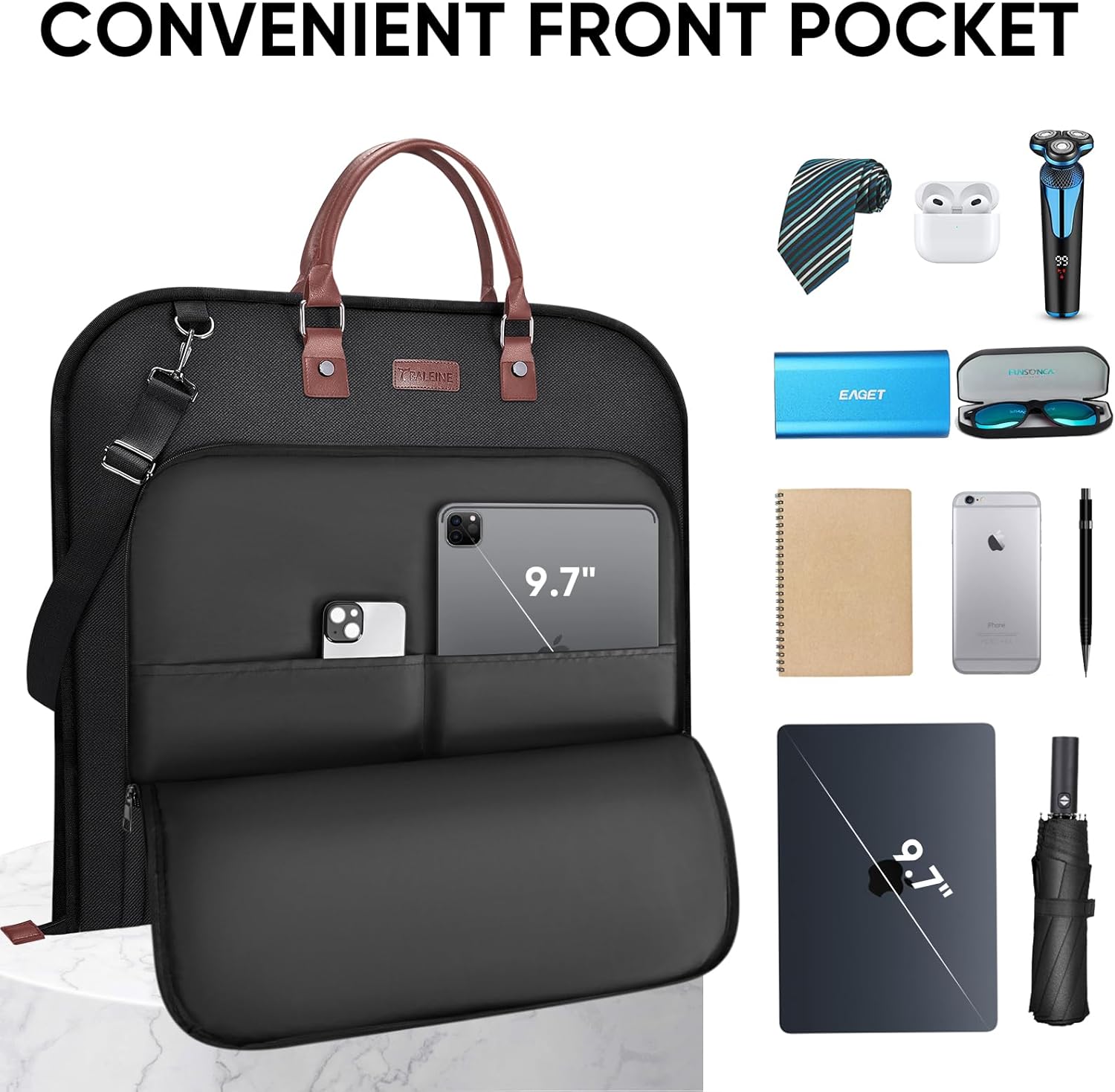 Thumbnail 2 de BALEINE 42'' Travel Garment Bag for Men (Water-Resistant, Foldable Suit Bag)