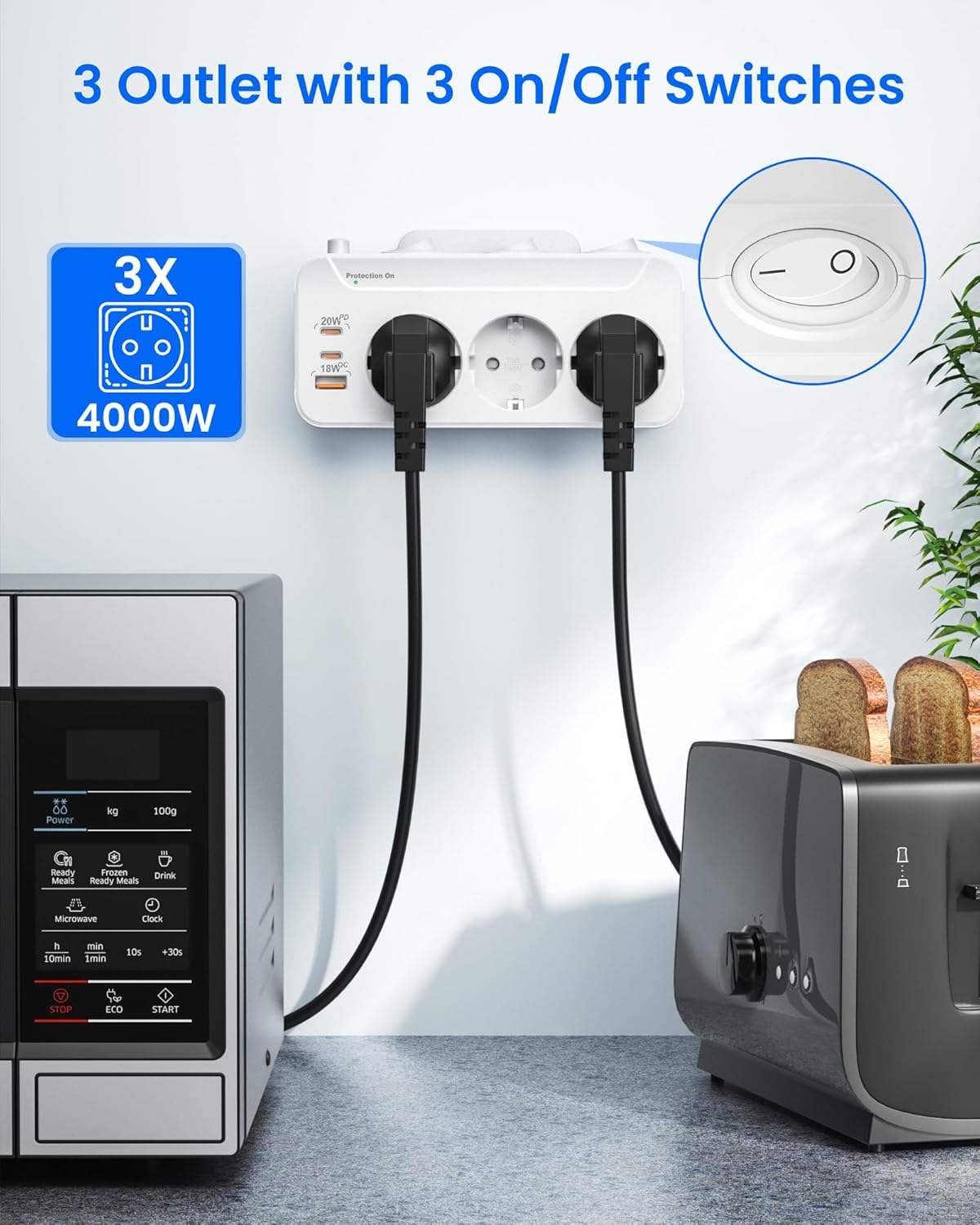 Thumbnail 3 de Ladron Enchufes USB C 6 en 1 PD20W QC18W Blanco