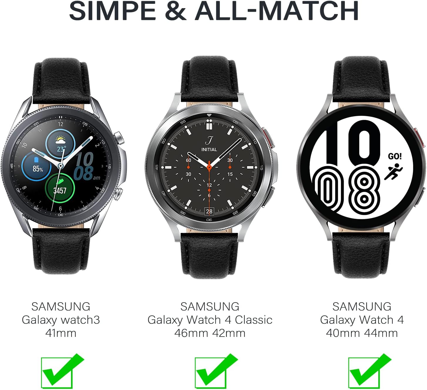 Thumbnail 1 de Tuocal 20mm Genuine Leather Strap for Galaxy Watch