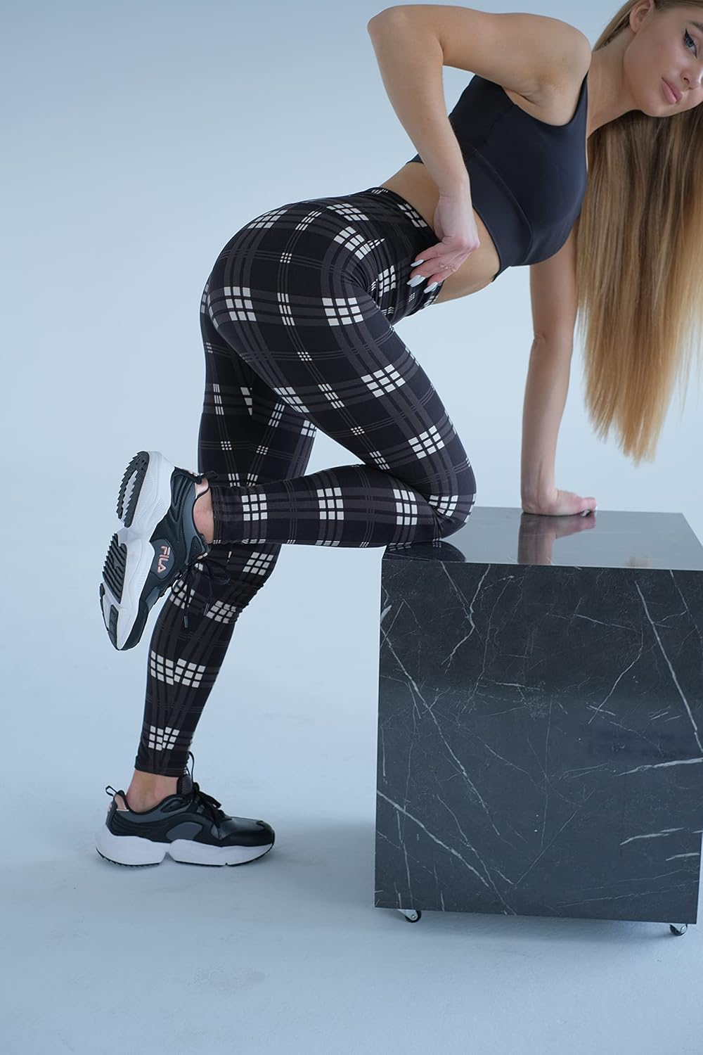 Thumbnail 2 de Luxleg High Waist Active Workout Leggings – Tummy Control, Soft Ankle Length (Black Camouflage)