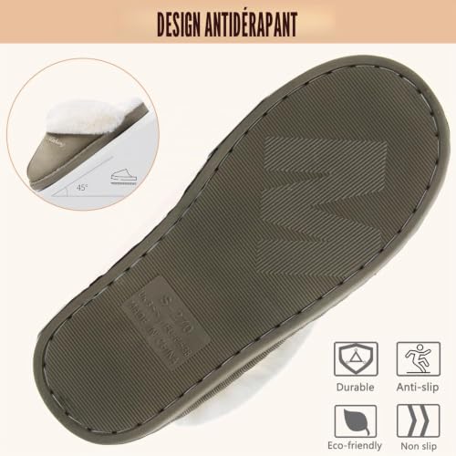 Thumbnail 5 de Misolin Chaussons femme et homme 38,5-40 EU, mousse à mémoire de forme, vert mousse