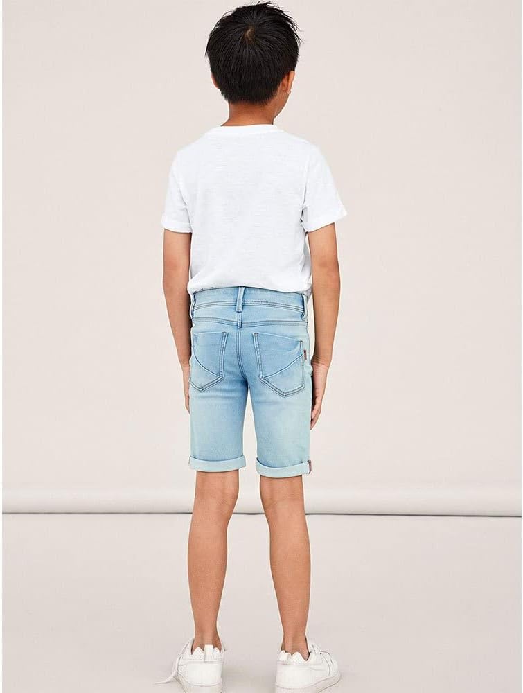 Detalle de NAME IT Boy Shorts Slim Fit Long – Jeansshorts mit verstellbarer Taillenweite