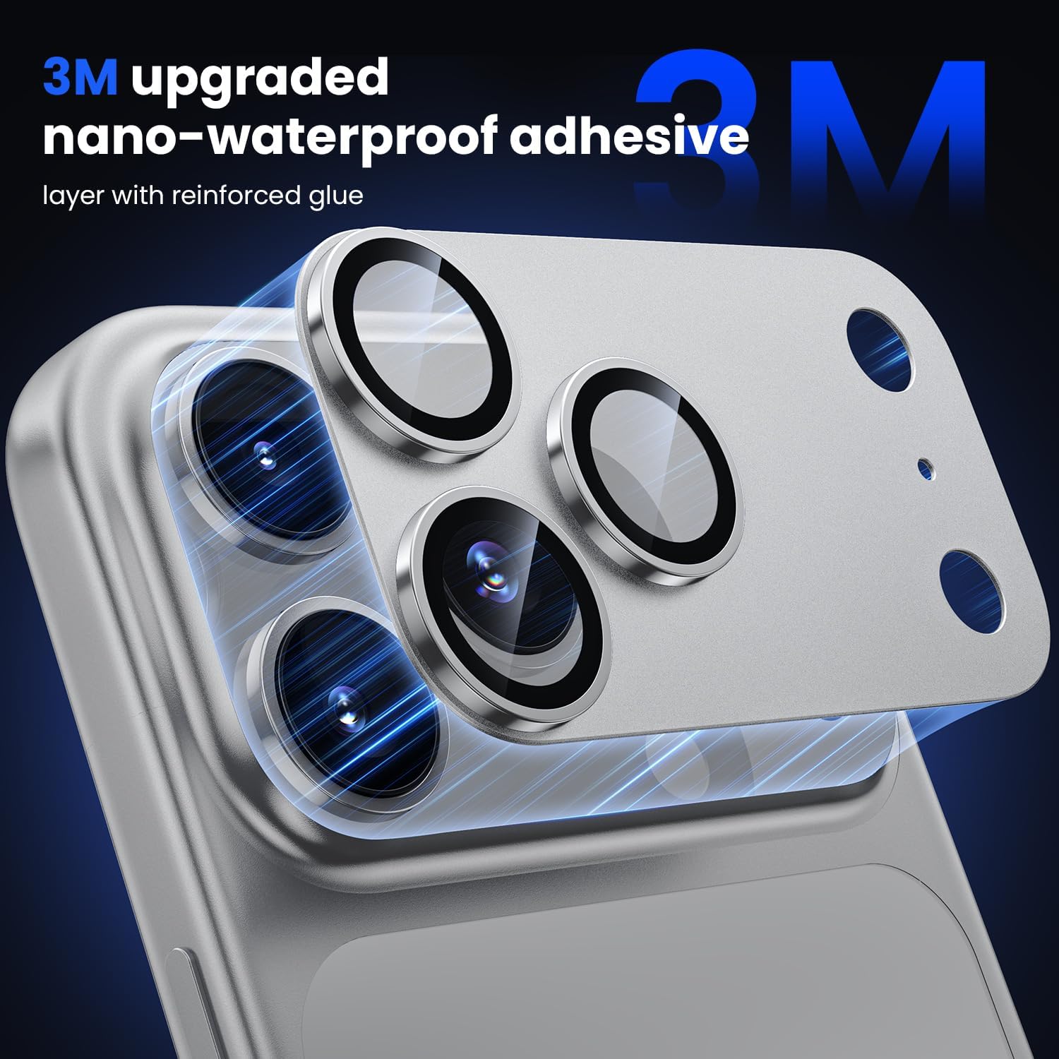 Thumbnail 2 de WSKEN for iPhone 17 Pro Max Camera Lens Protector – Matte Metal Plate, 9H Tempered Glass, Case Friendly