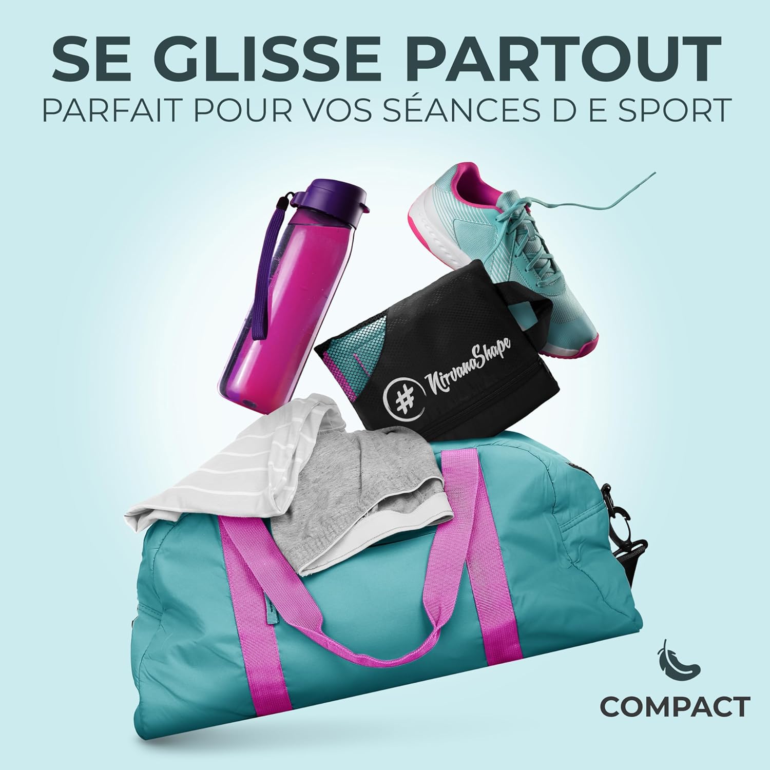 Detalle de NirvanaShape Serviette microfibre 120 x 60 cm — polyvalente pour sport, voyage et plage