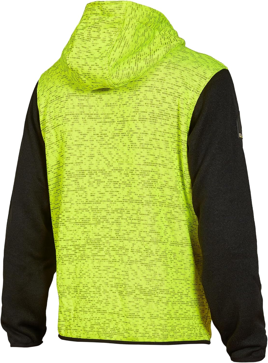 Detalle de U-Power Don't Worry... Be Happy! Felpa Full-zip con cappuccio in pile Rainbow Black/Fucsia – Uomo