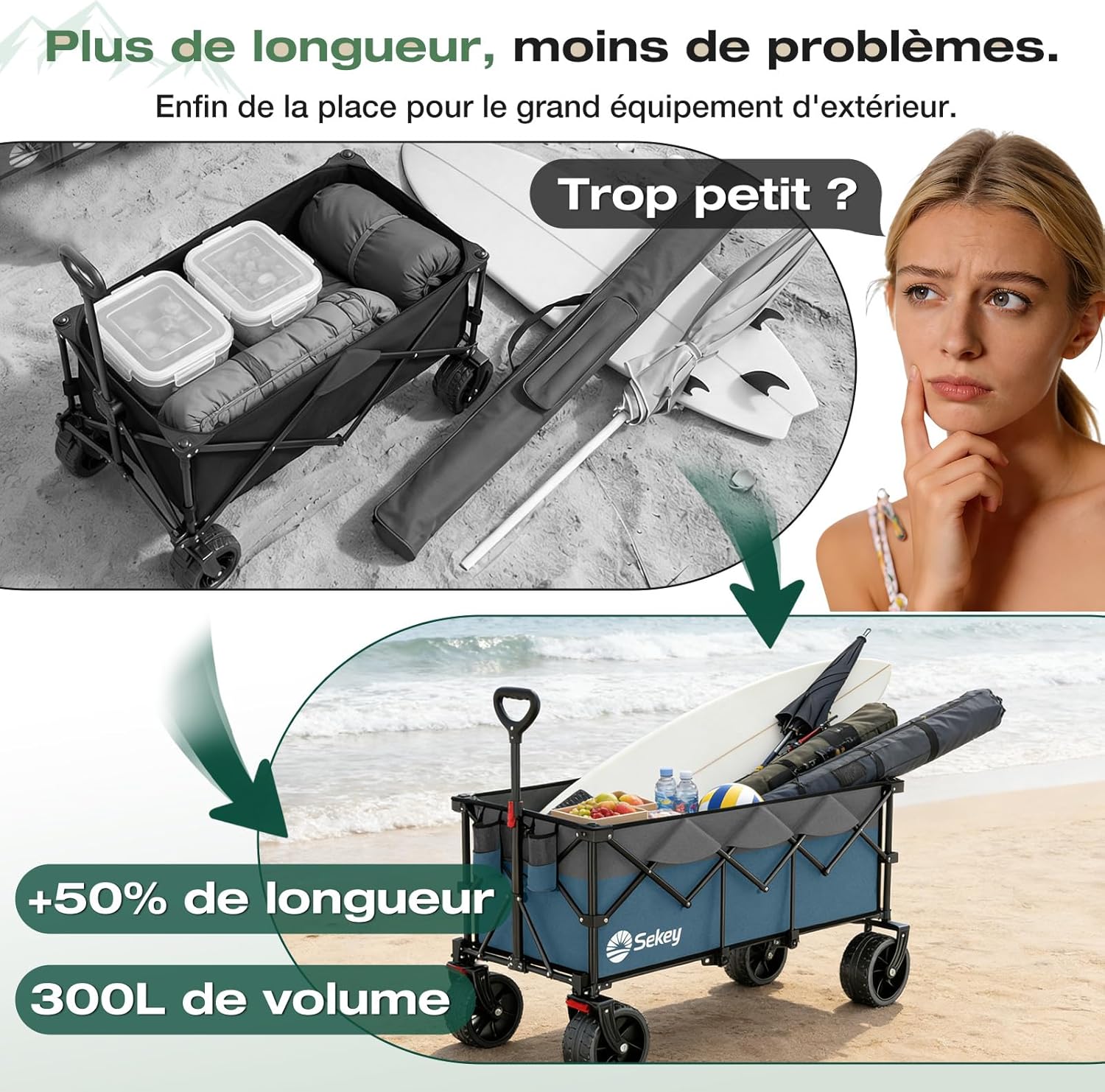 Thumbnail 2 de Sekey XXXL Chariot de Transport Pliable 300L
