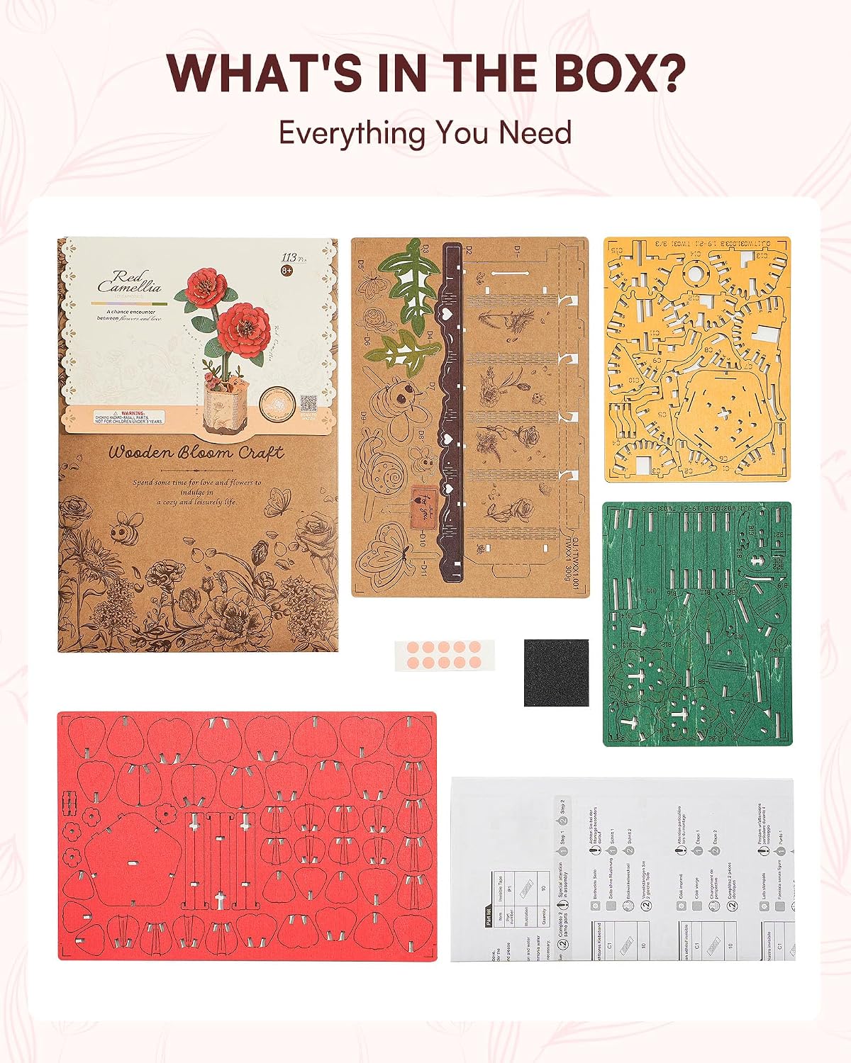Thumbnail 6 de ROBOTIME TW031 puzzle 3D fleurs en bois