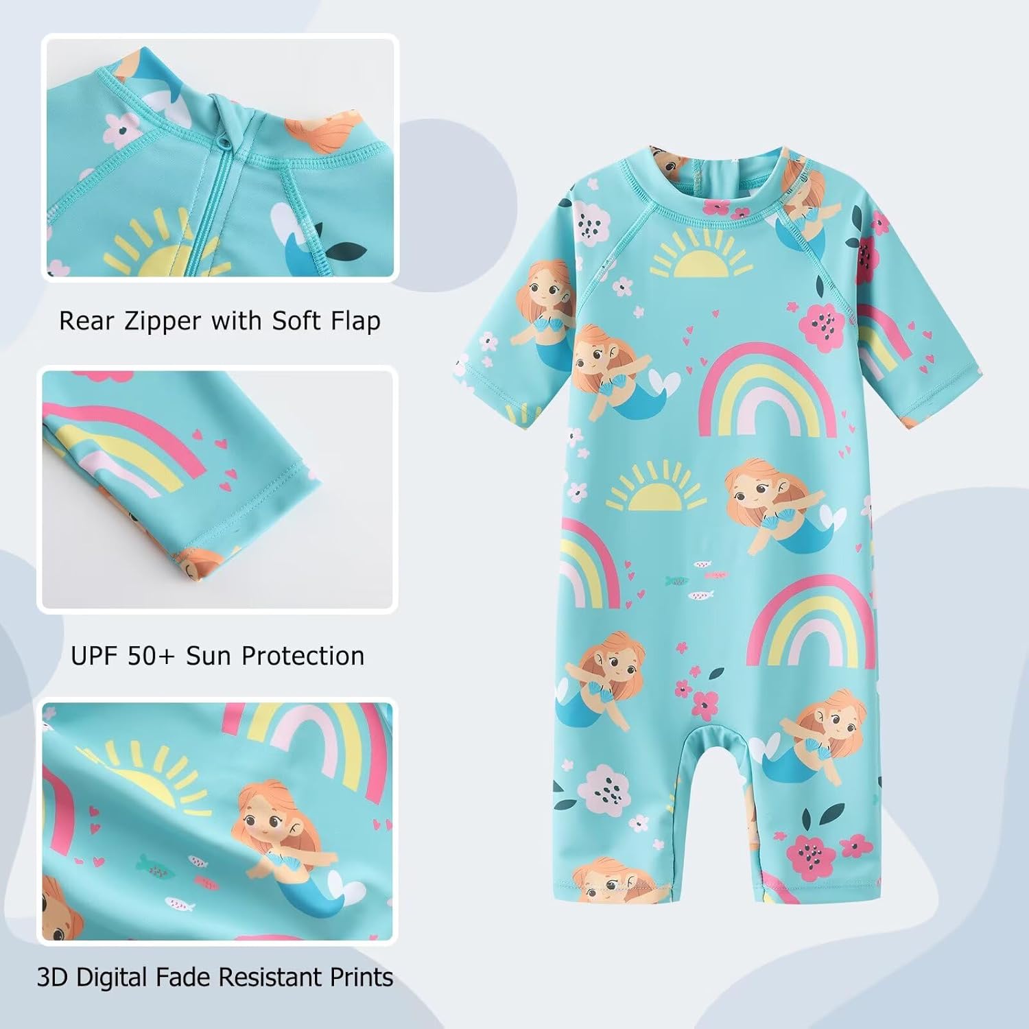 Thumbnail 2 de Aisyee baby boy short sleeve swimming costume (one-piece rash guard) for ages 3 months to 5 years