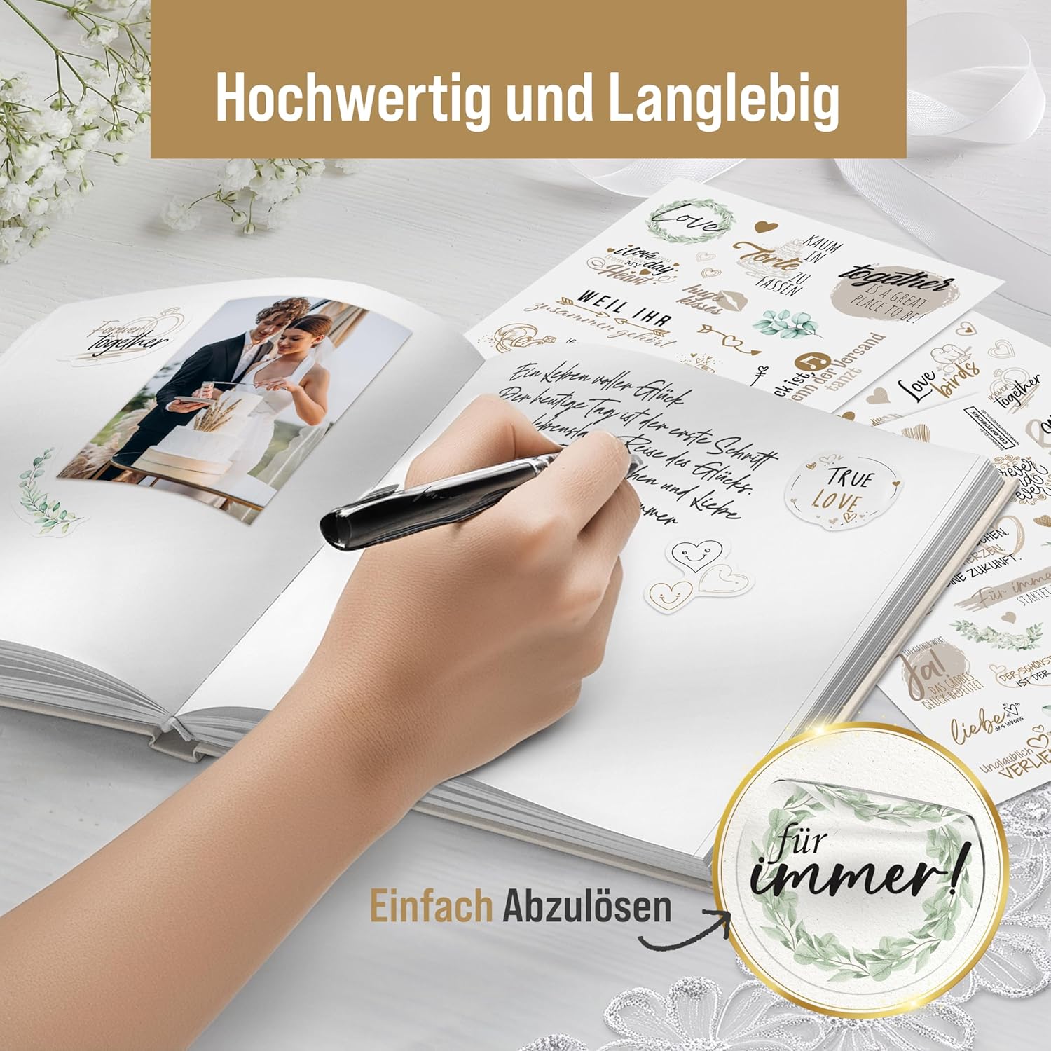 Thumbnail 2 de colortouch Hochzeitsaufkleber fürs Gästebuch (325 Motive) – Sticker für Wedding Scrapbook, Vintage-Bullet-Journal & Fotoalbum