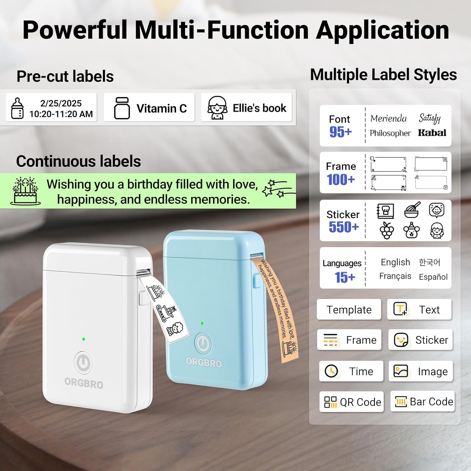 Thumbnail 1 de ORGBRO X1 portable label maker Bluetooth mini 📱