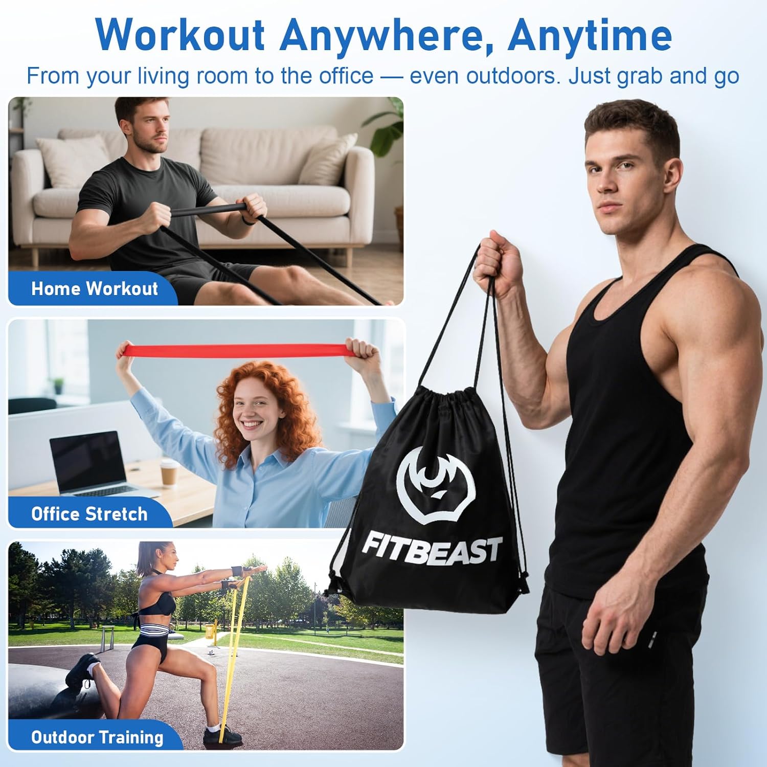 Thumbnail 5 de FitBeast Resistance Bands Set for Home Strength Training 🏋