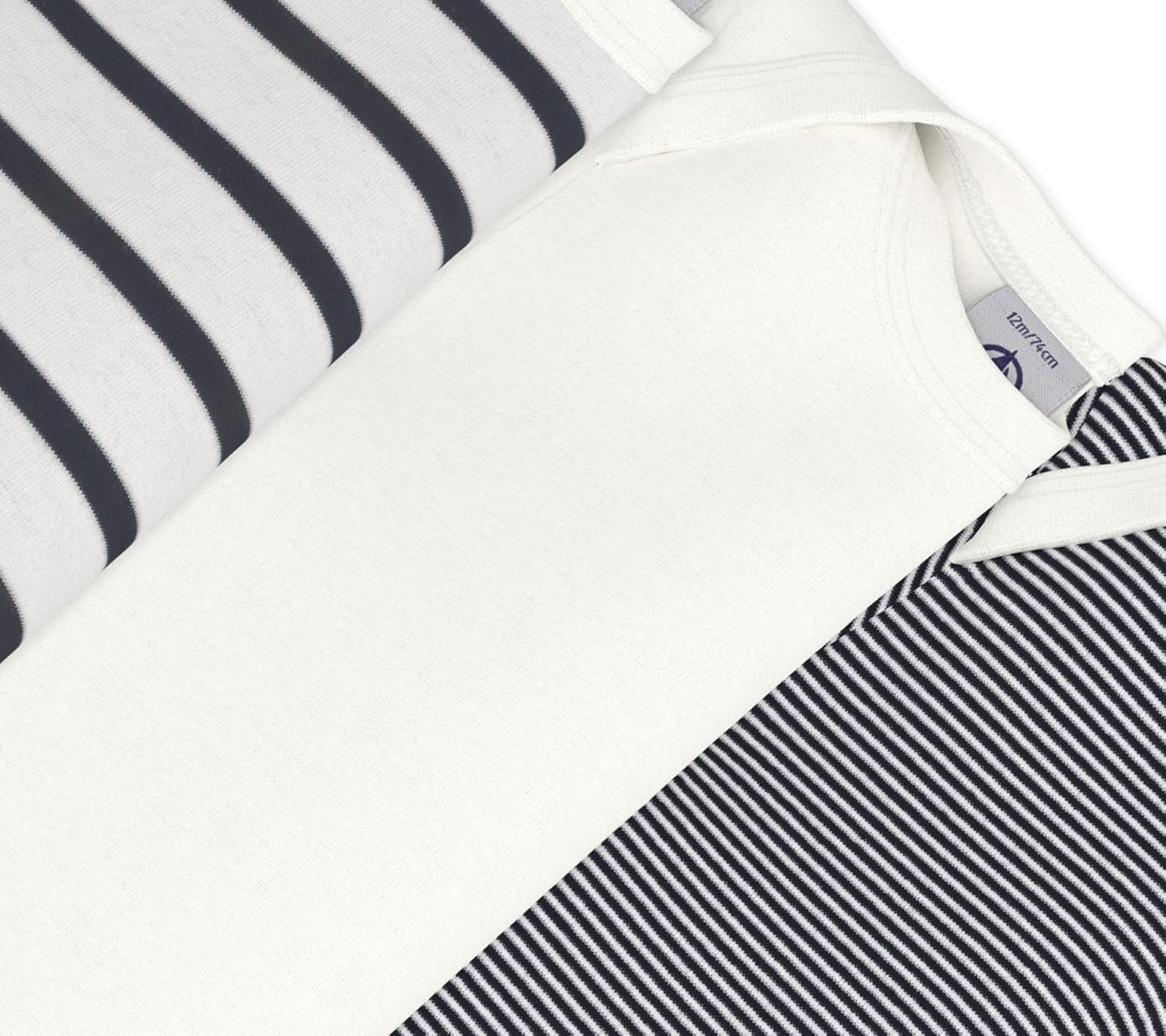 Thumbnail 2 de Petit Bateau Unisex Baby A01tc Short Sleeve Striped Body (Pack of 3)