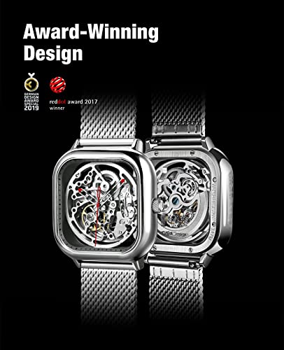 Detalle 2 de CIGA Design Serie C Esqueleto Integral – Reloj automático masculino de 40 mm