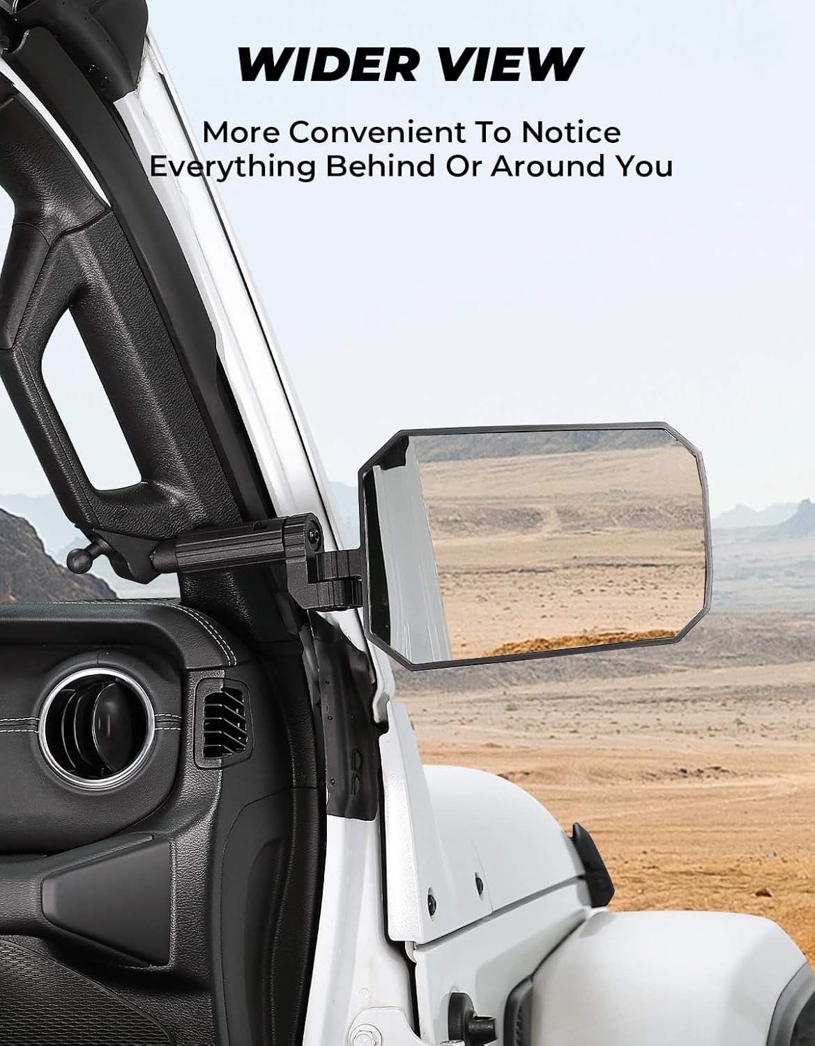 Detalle 2 de JOYTUTUS Mirrors Doors Off for 2018-2023 Wrangler