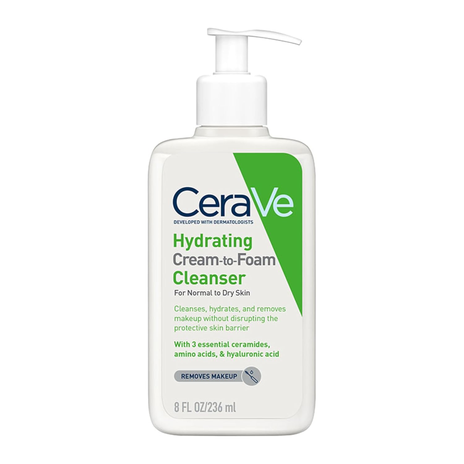 Detalle 2 de CeraVe Creme-zu-Schaum Reinigung – Feuchtigkeitsspendende Reinigungscreme für normale bis trockene Haut