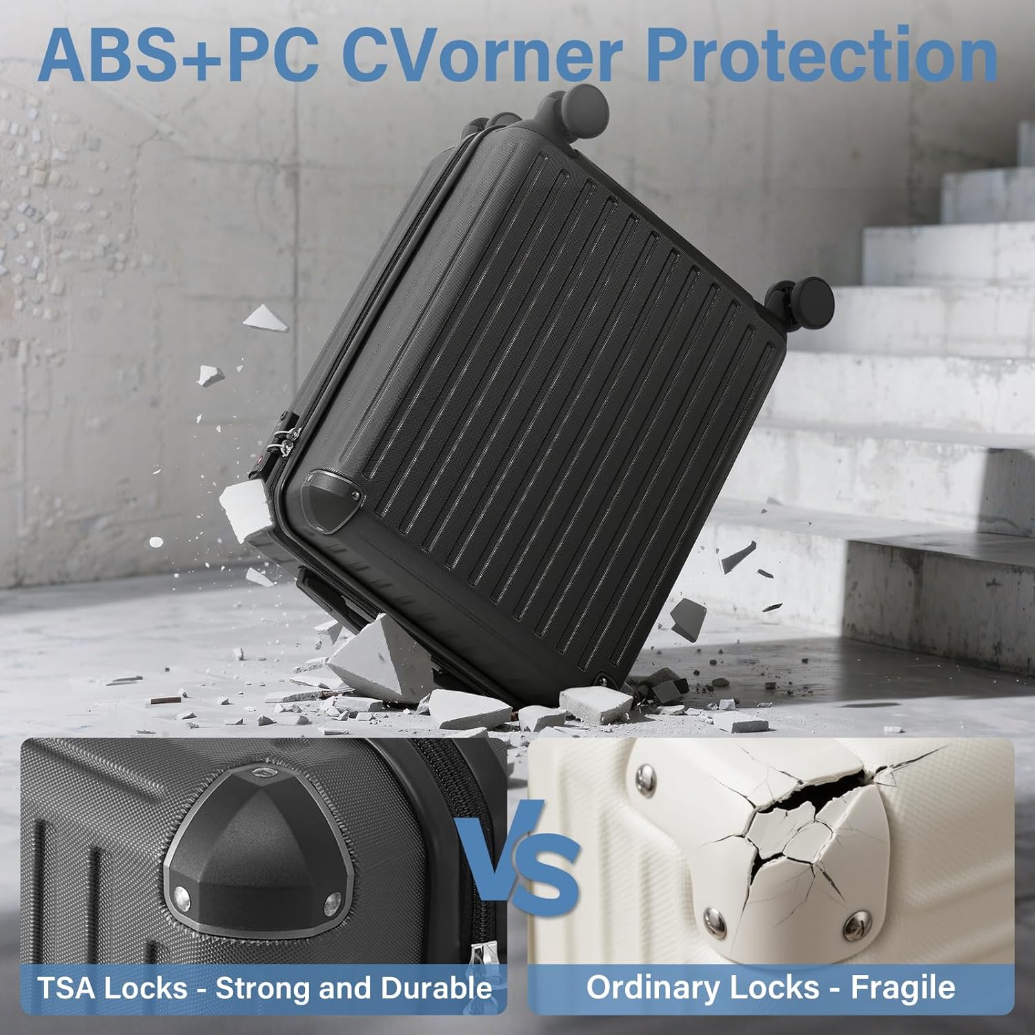 Thumbnail 3 de COOLIFE Cabin Suitcase 55X40X20cm + 20L Cabin Backpack: Practical Cabin Duo for Europe Travel