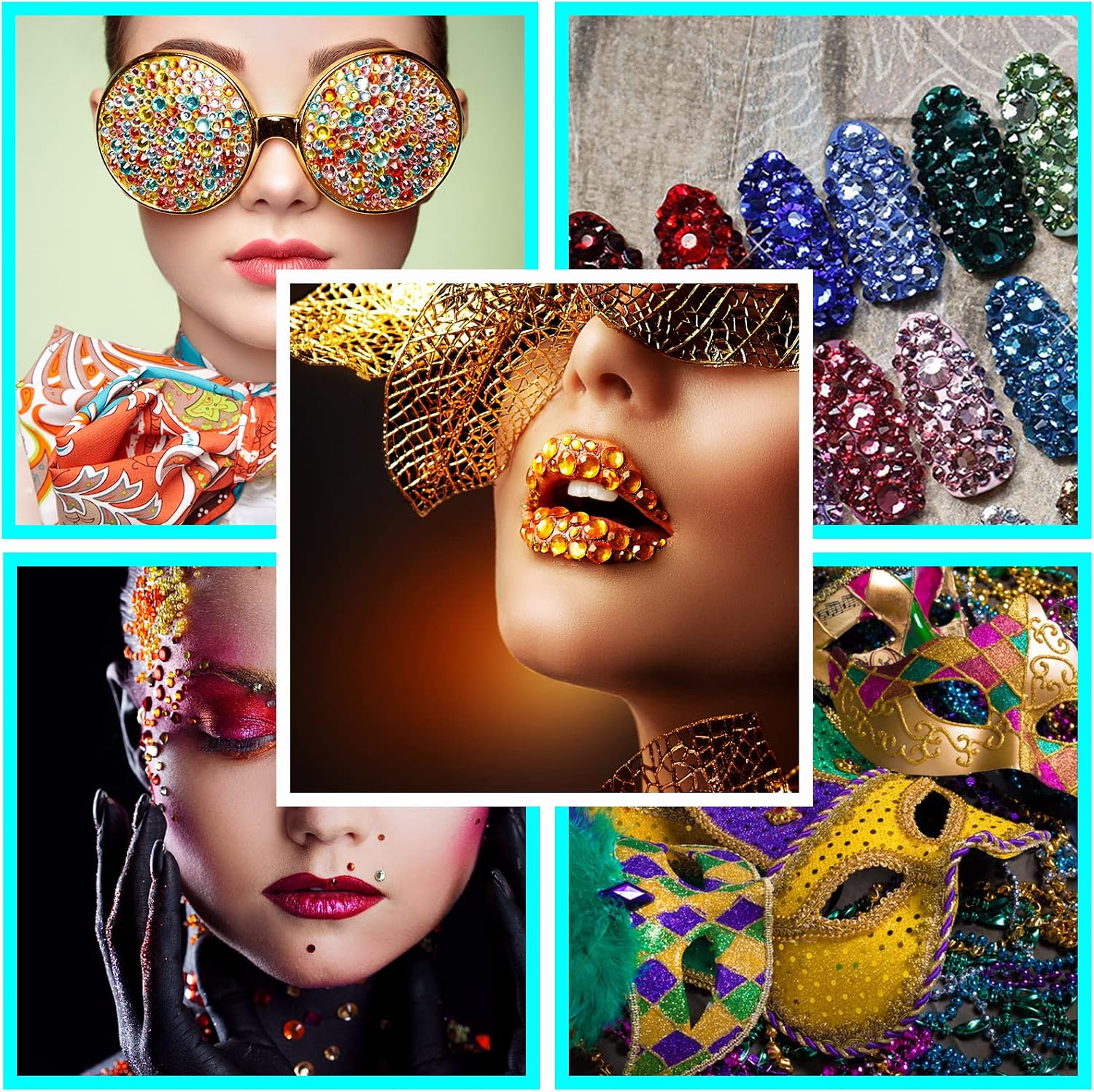 Thumbnail 3 de FEMBW Glitzersteine Selbstklebend 14 Farben