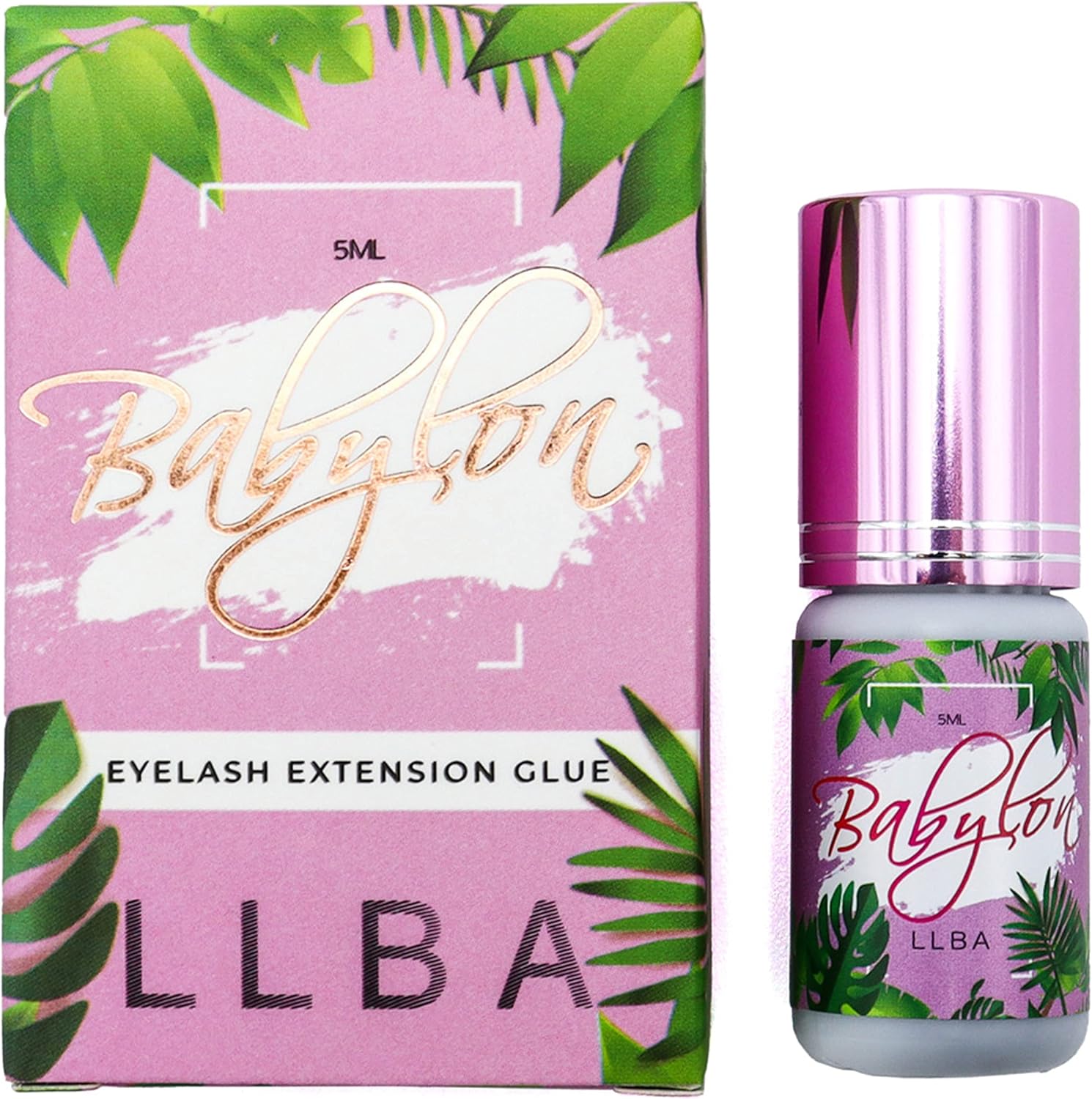 LLBA colle à cils pour professionnels – Colle noire extra forte, séchage rapide 0,5 à 3 secondes, 5 mL (BabyLon)