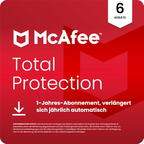 Detalle de McAfee Total Protection 2026 (6 Geräte) – Amazon Exklusiv | Virenschutz, VPN, Betrugsschutz