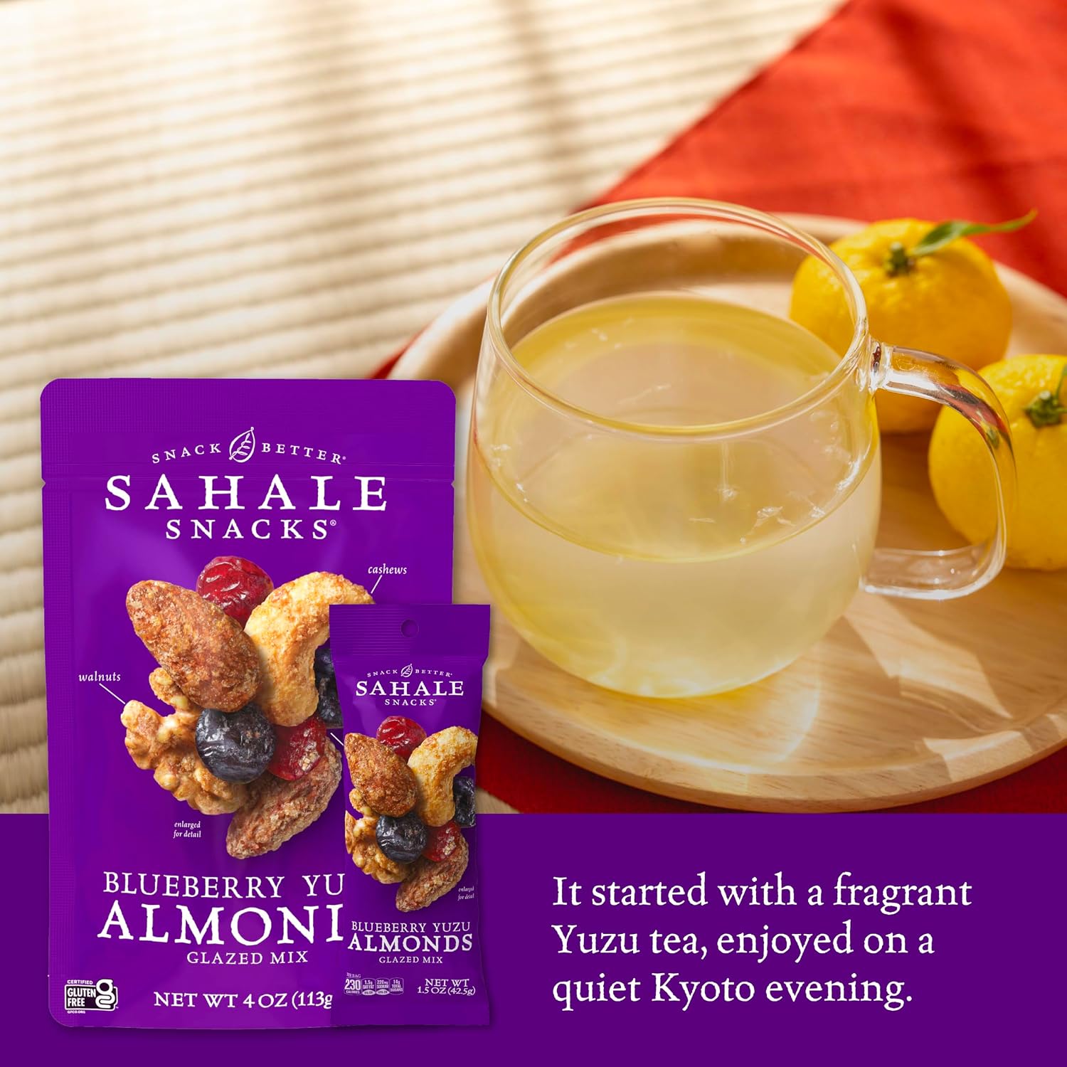 Detalle de Sahale Snacks Blueberry Yuzu Glazed Mix, 1.5 oz, 18-Pack Nut Snack
