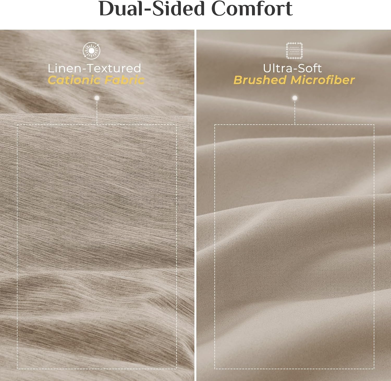 Detalle de JOLLYVOGUE Queen Comforter Set, 7-Piece Double-Tone Microfiber Bedding