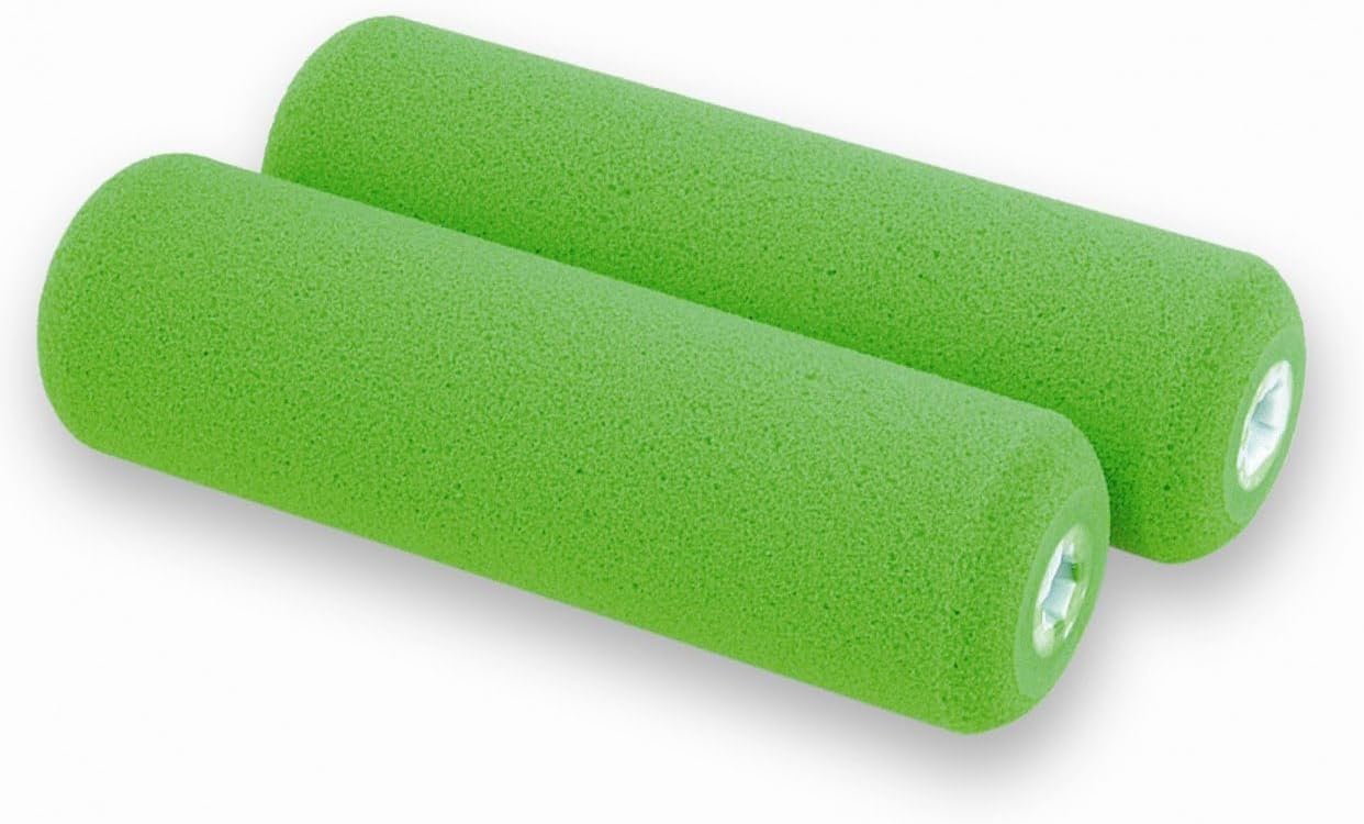 Yachtcare Rouleau de Peinture 2X Pack Rouleau Mousse 100 mm Vert – Sans Bulles pour Vernis 1K et 2K